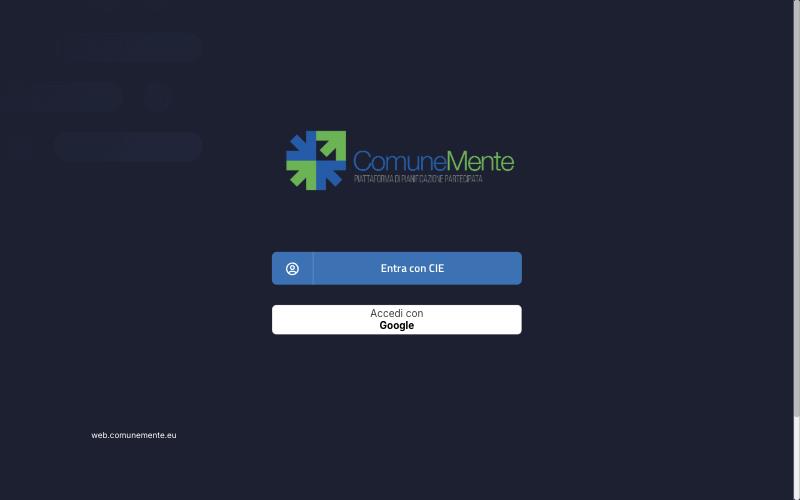 Piattaforma web: pagina di accesso